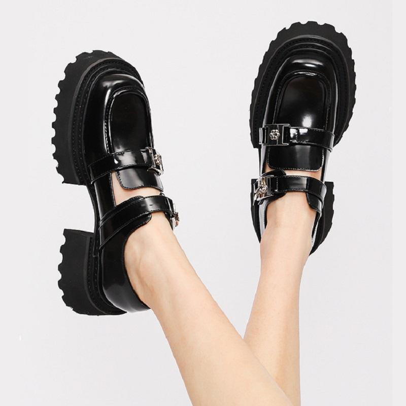 Opp France Bright Black Leather Shoes