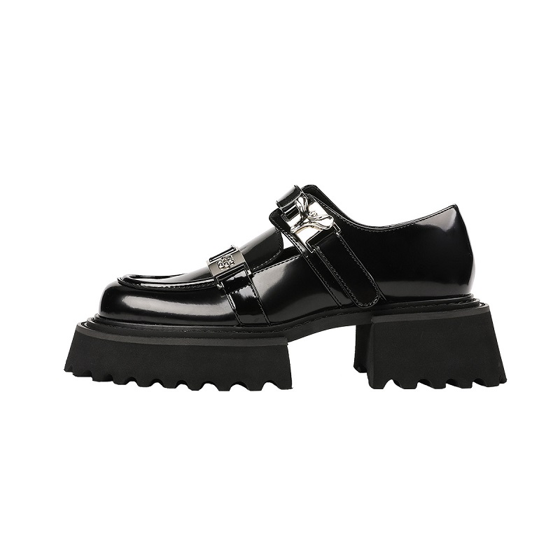 Opp France Bright Black Leather Shoes