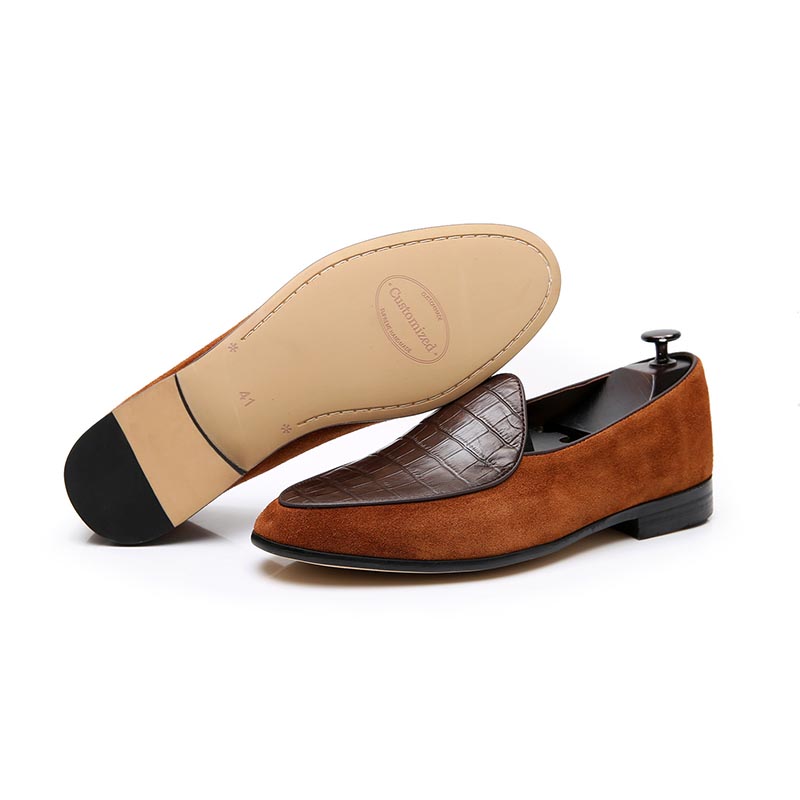 Opp France Business Crocodile Pattern Loafers