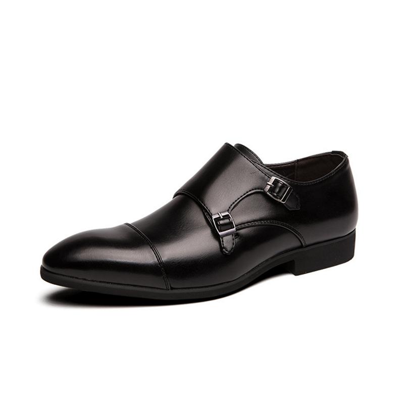 opp france Colorblock Stitched Buckle Monks Black