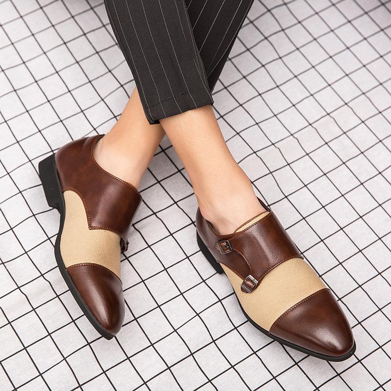 Opp France Colorblock Stitched Buckle Monks Brown