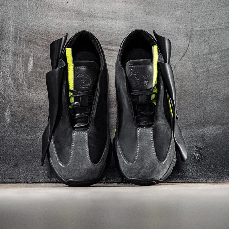 Opp France Designer Suede Sneakers Black