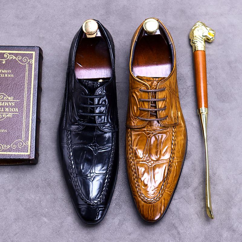 Opp France Embossed Leather Business Oxfords