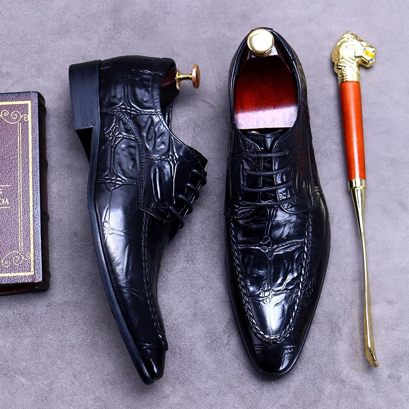 Opp France Embossed Leather Business Oxfords