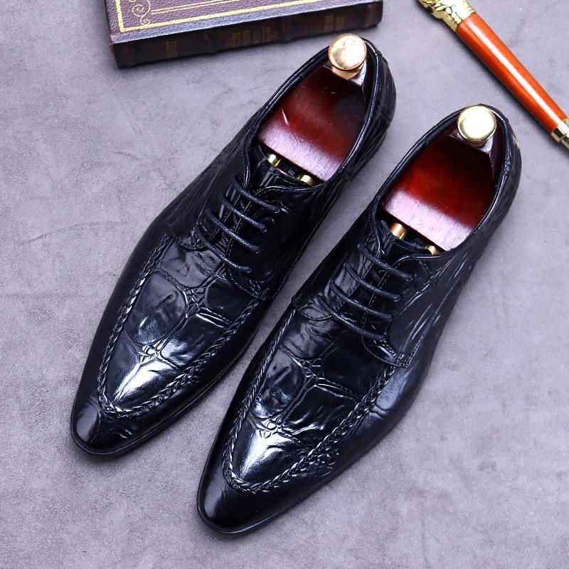 Opp France Embossed Leather Business Oxfords