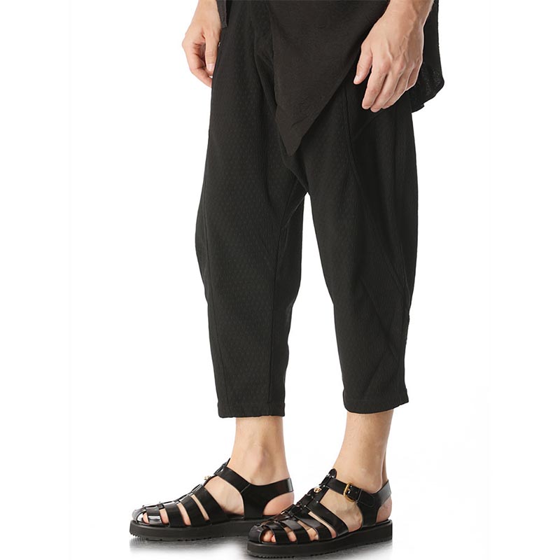 Opp France Flat Vintage Woven Sandals Black