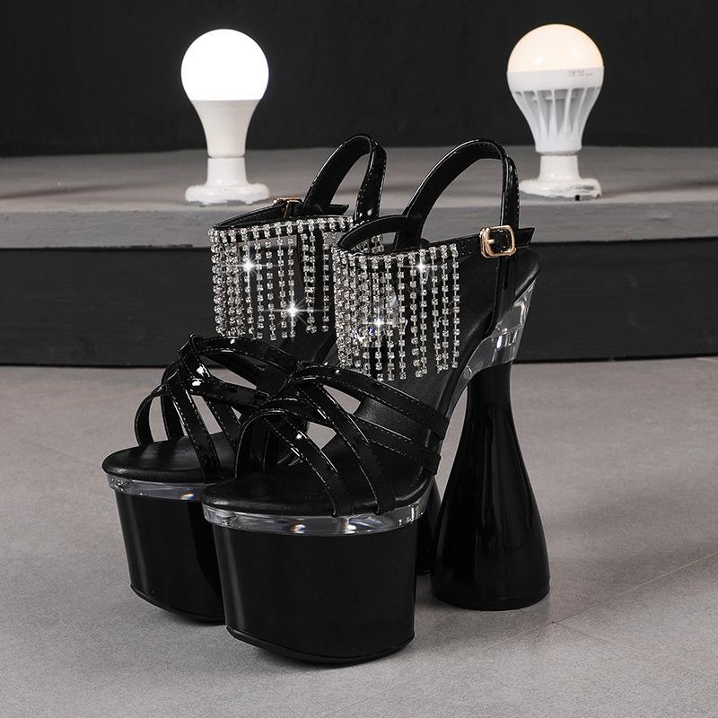 Opp France Fringed Trendy Platform Heeled Sandals