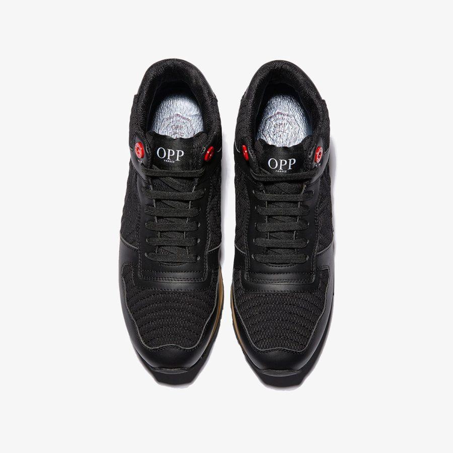 Opp France High Top Lace-Up Suede Sneakers Black