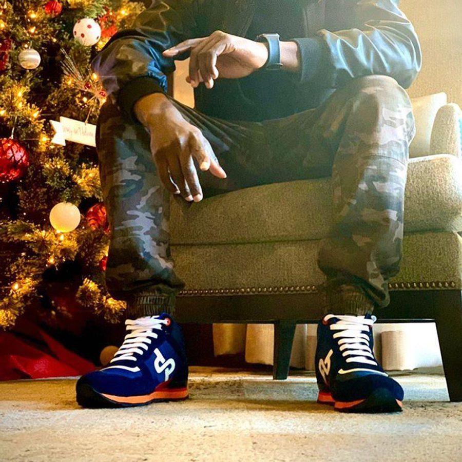 Opp France High Top Lace-Up Suede Sneakers Blue