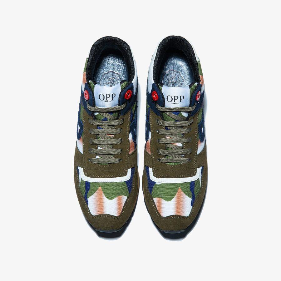 Opp France High Top Lace-Up Suede Sneakers Green