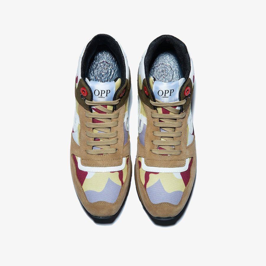 Opp France High Top Lace-Up Suede Sneakers Khaki