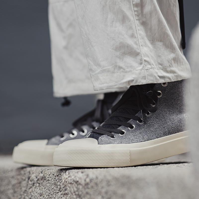 Opp France High Top Suede Casual Shoes Grey