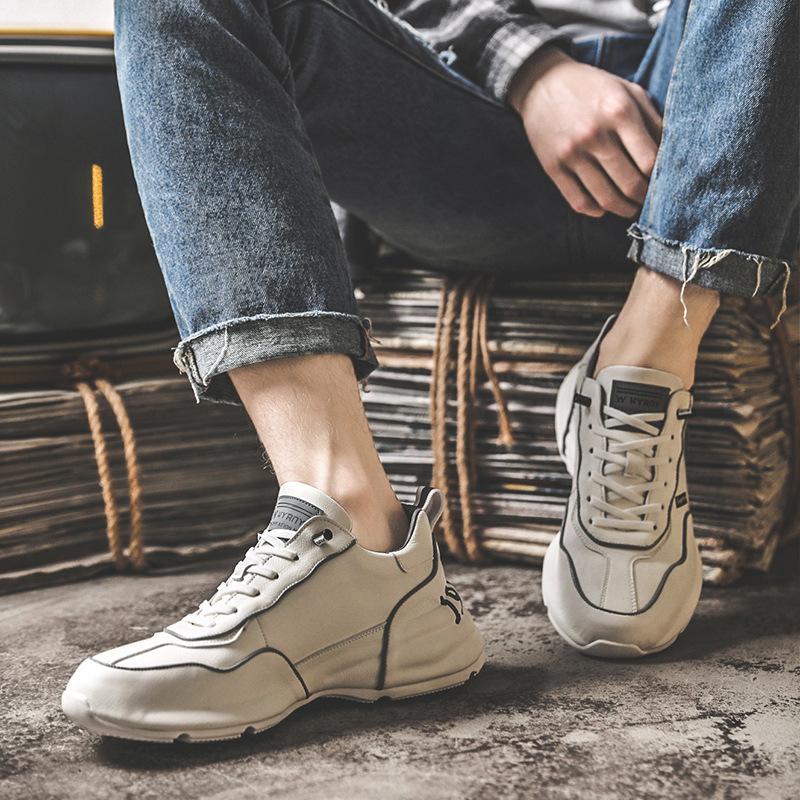 Opp France Lace-up Breathable Leather Sneakers