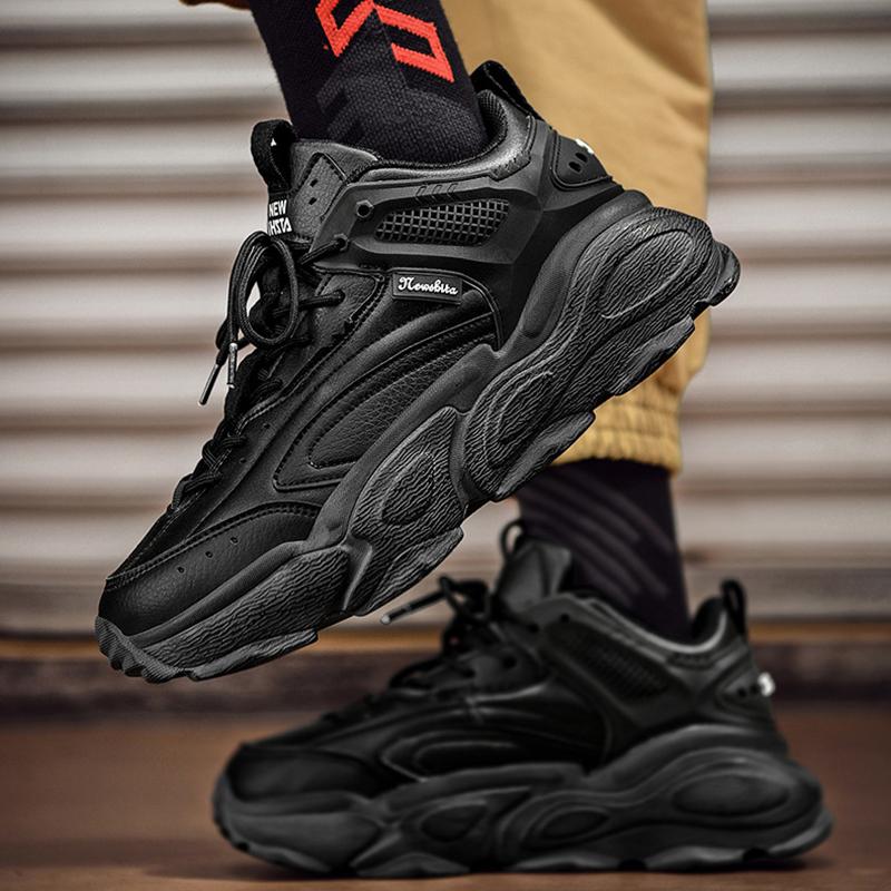 Opp France Lace-up Distressed Sneakers Black