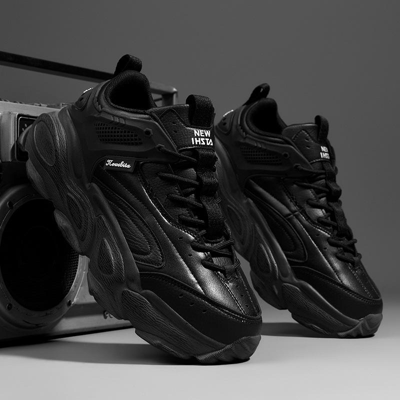 Opp France Lace-up Distressed Sneakers Black