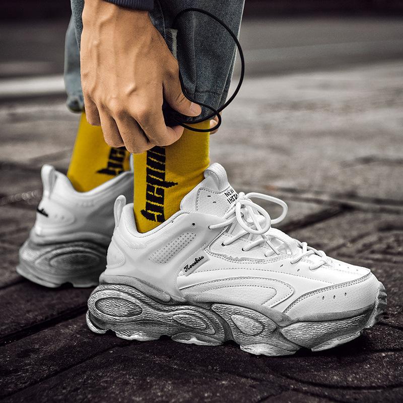 Opp France Lace-up Distressed Sneakers White