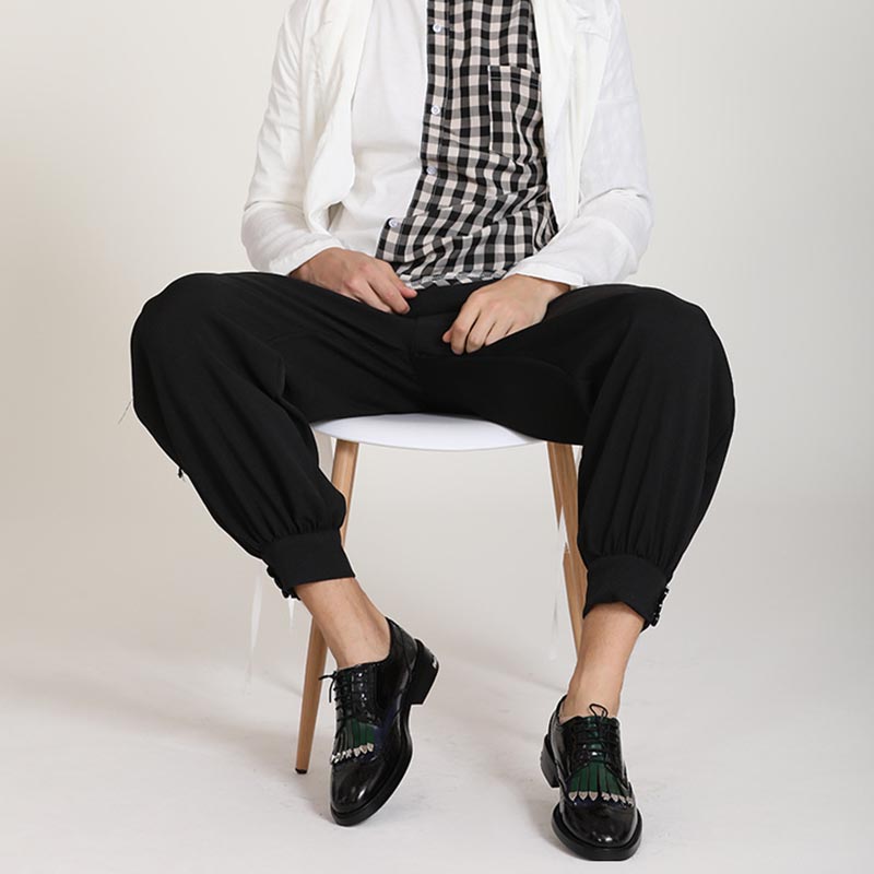 Opp France Lace-up Fringe Engraved Oxfords