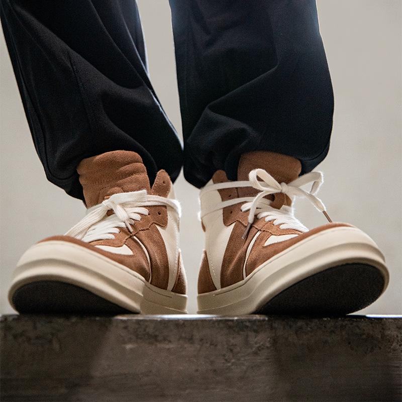 Opp France Lace-up High Top Casual Shoes Brown