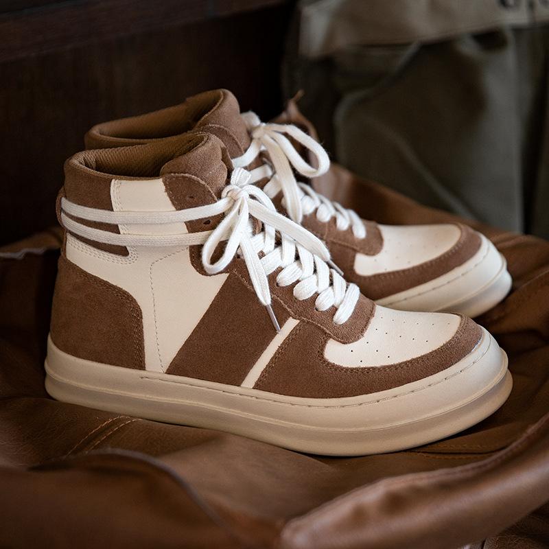 Opp France Lace-up High Top Casual Shoes Brown