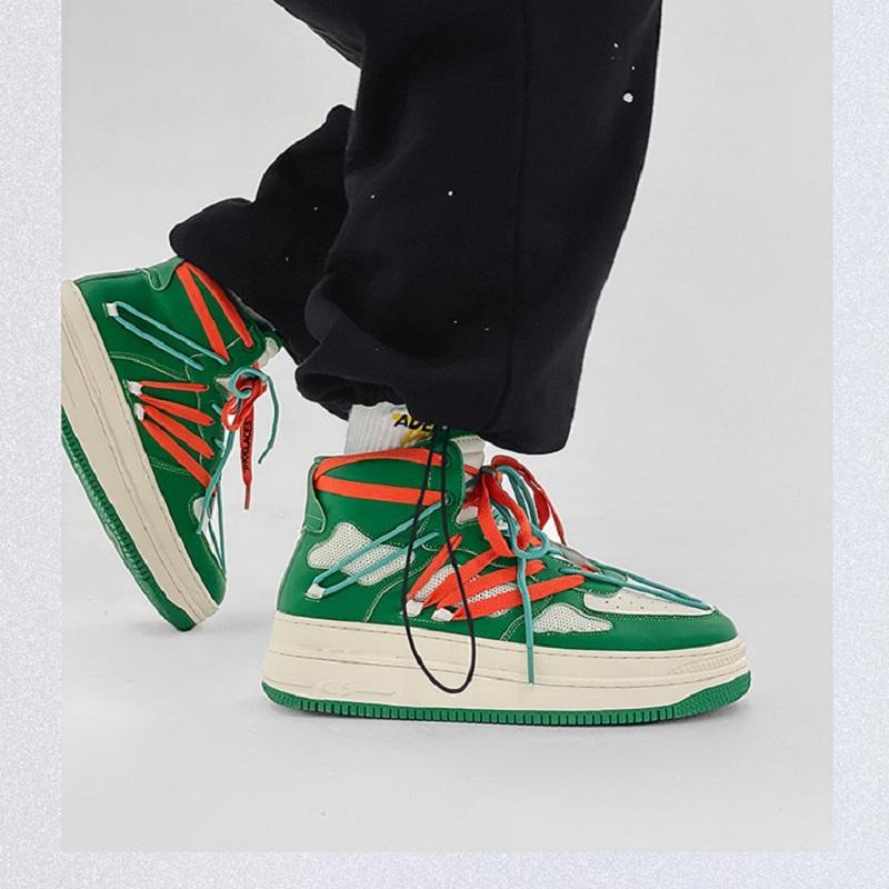 Opp France Lace-up High Top Sneakers Green