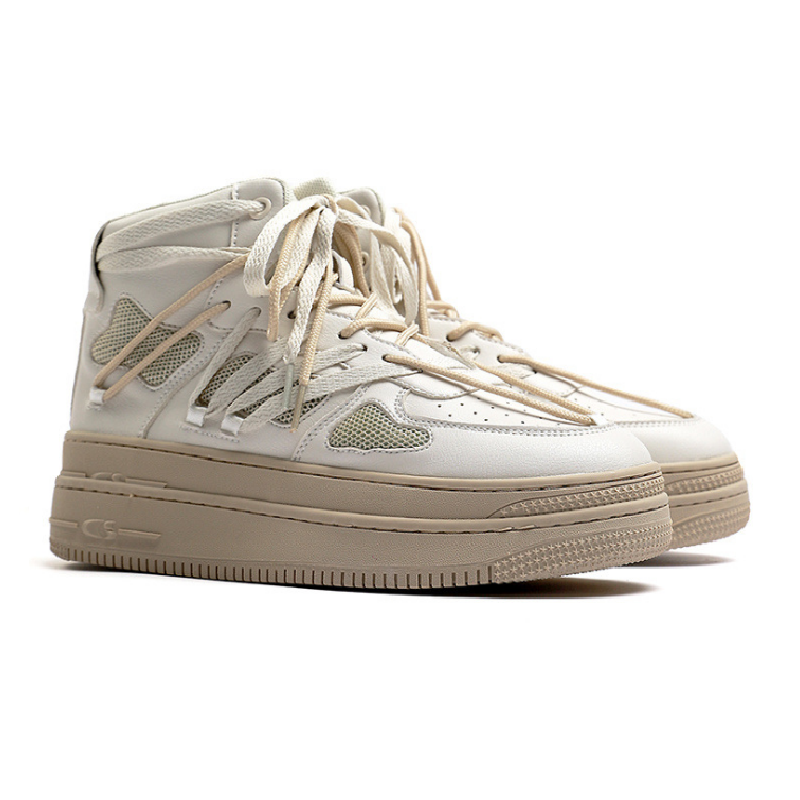 opp france Lace-up High Top Sneakers White