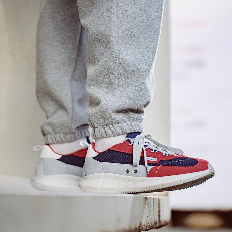 Opp France Lace-up Lightweight Panel Sneakers Red