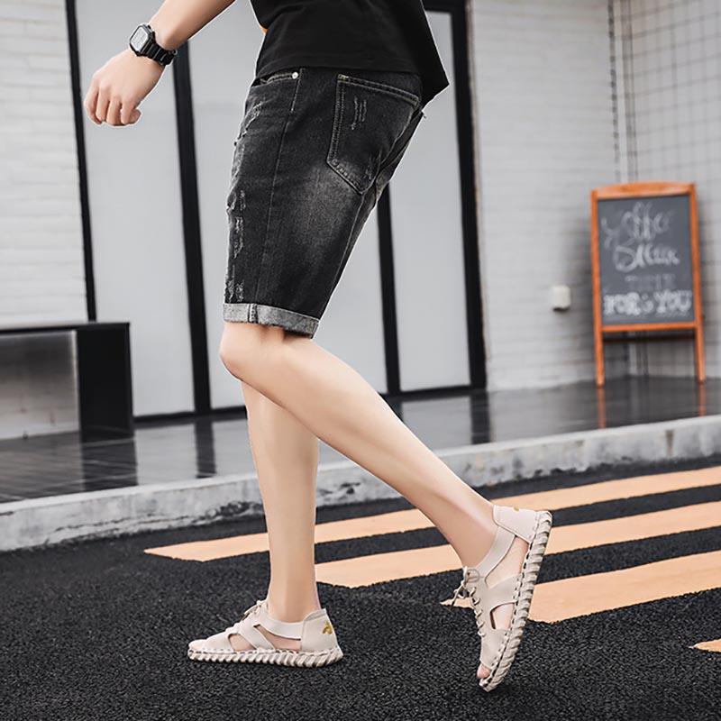 Opp France Lace-up Microfiber Sewn Sandals