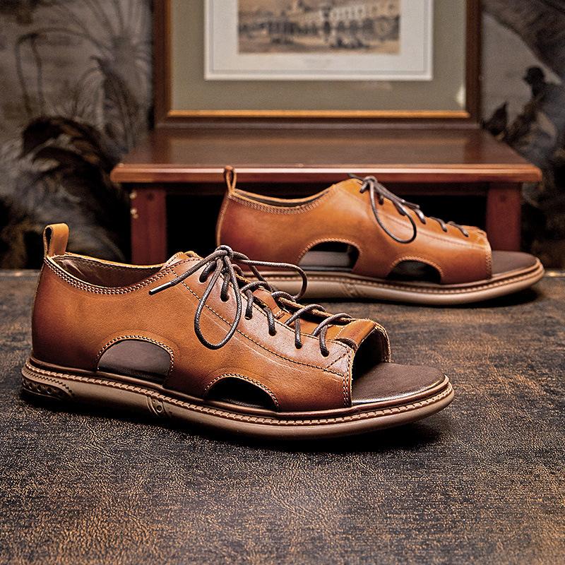 Opp France Lace-up Open-toe Cutout Sandals