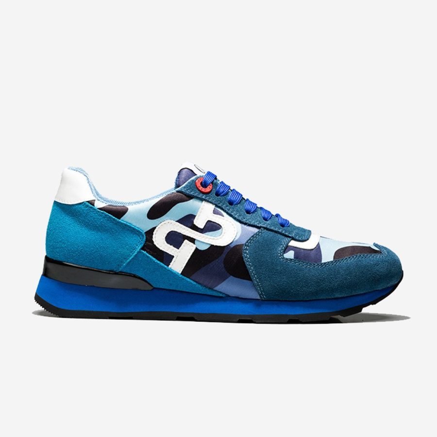 opp france Lace-Up Paint Sneakers Blue