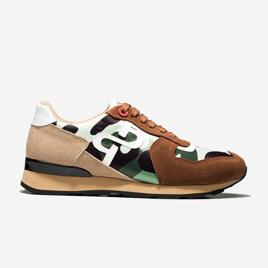 opp france Lace-Up Paint Sneakers Brown