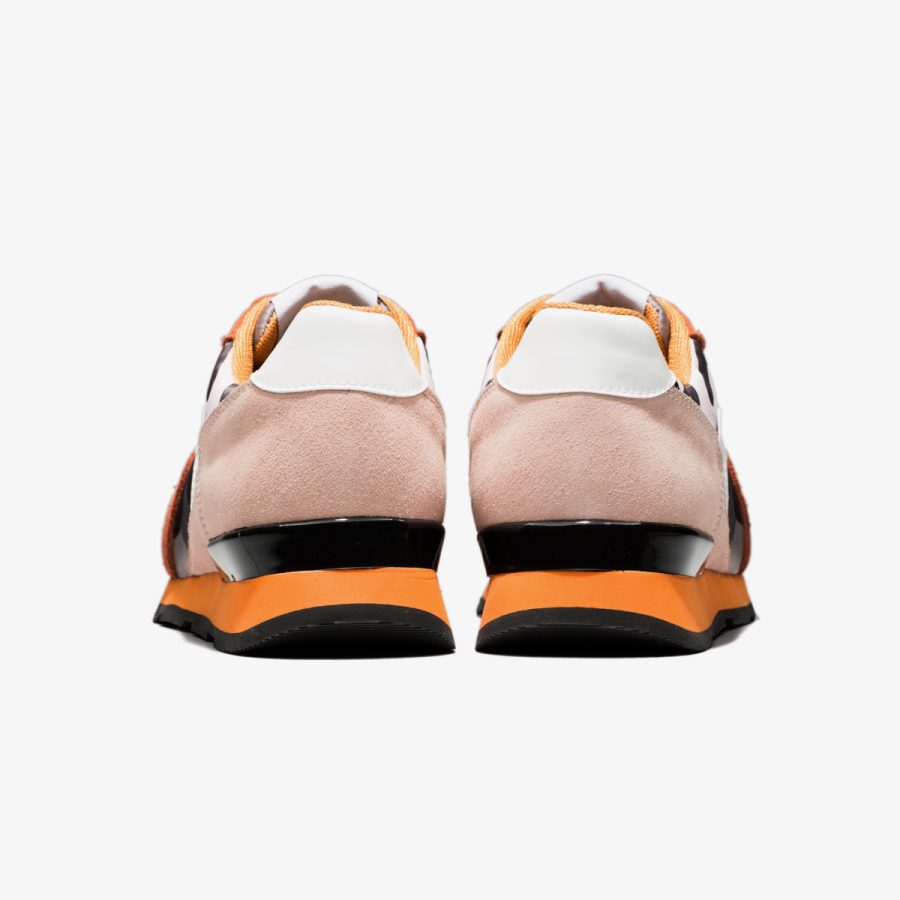 Opp France Lace-Up Paint Sneakers Orange