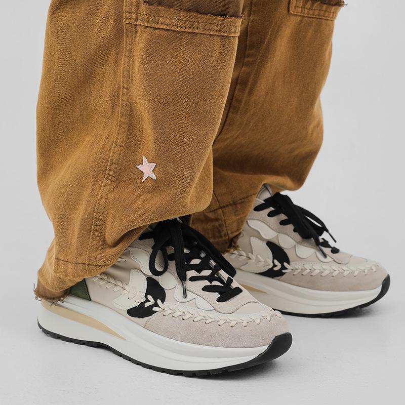 Opp France Lace-up Platform Casual Shoes Beige