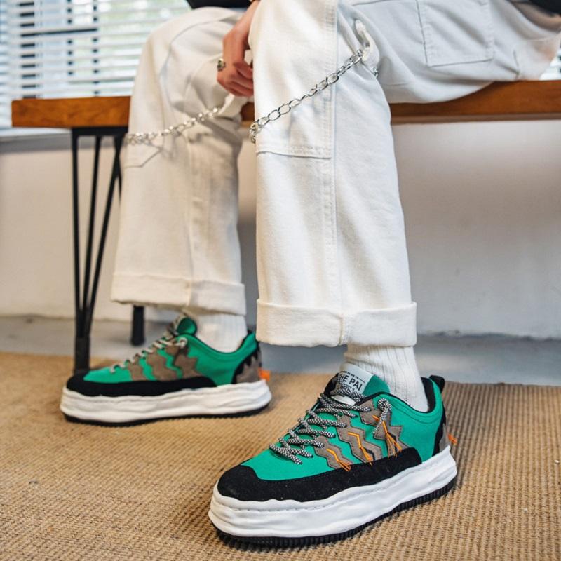 Opp France Lace-up Platform Sneakers Green