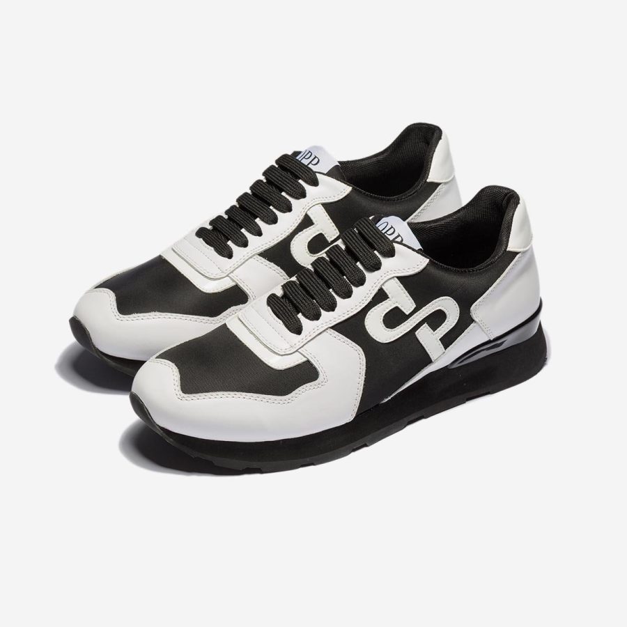 Opp France Lace-Up Suede Sneakers Black