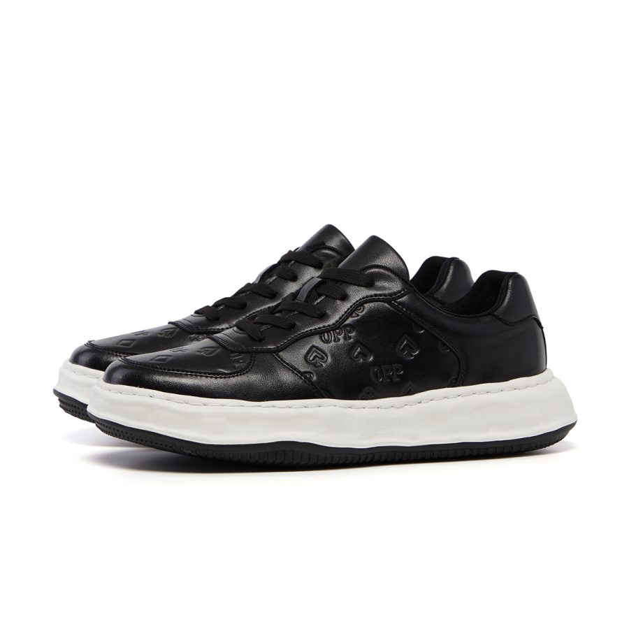Opp France Lace-Up Suede Sneakers Black