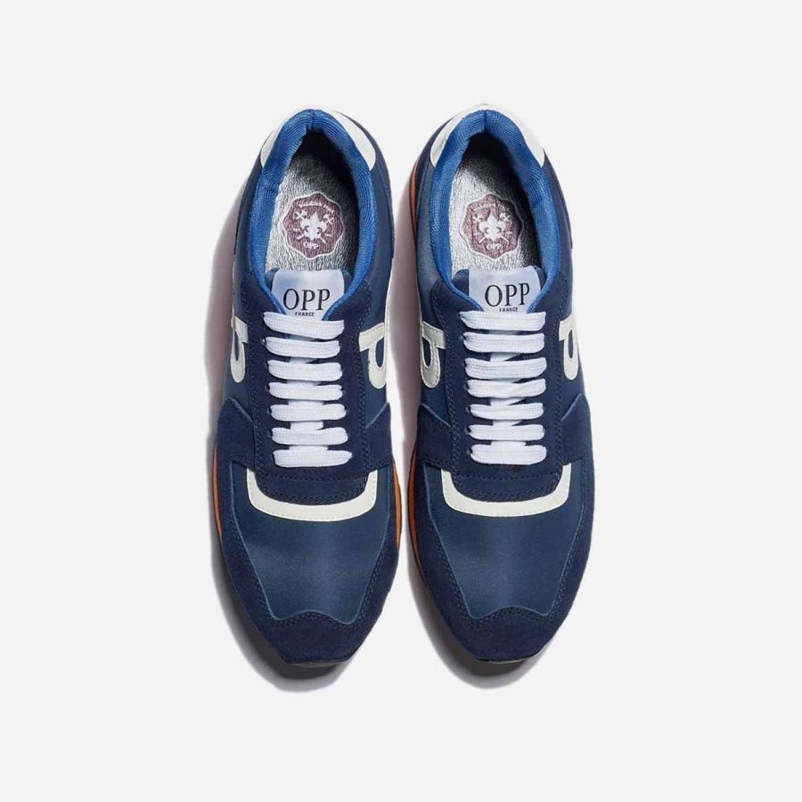 Opp France Lace-Up Suede Sneakers Blue