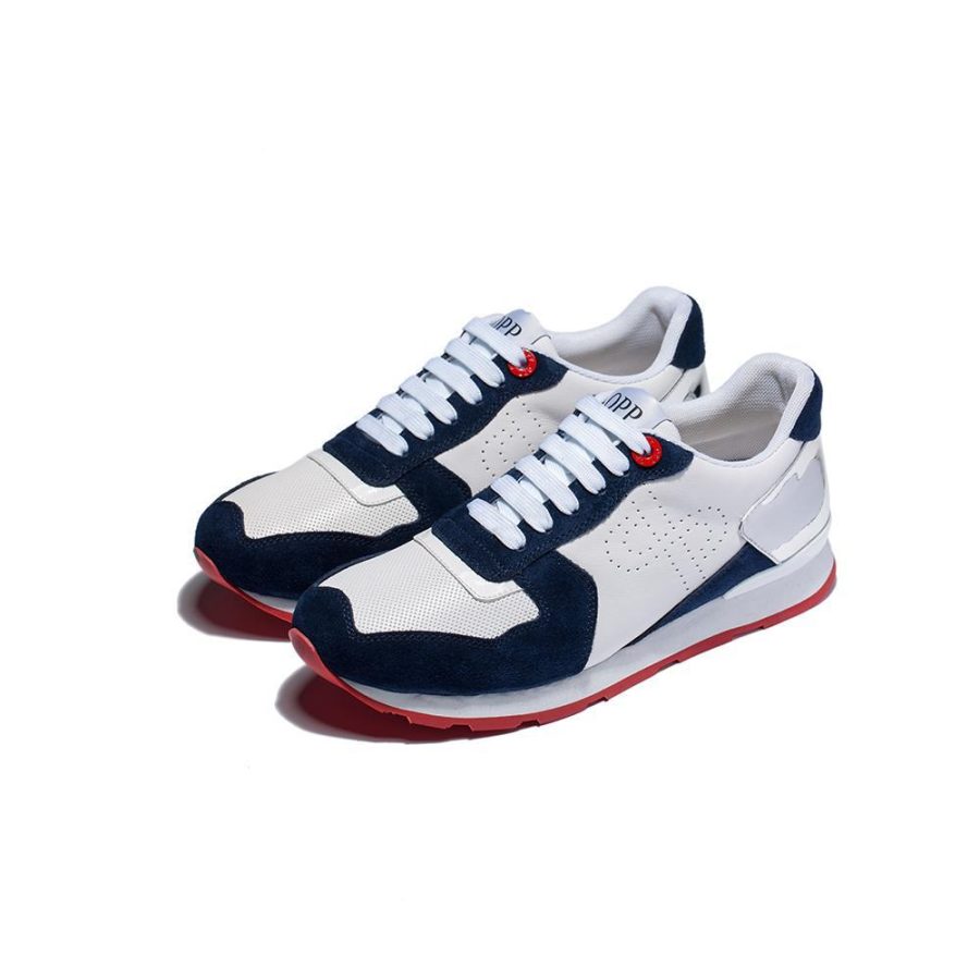 Opp France Lace-Up Suede Sneakers Blue