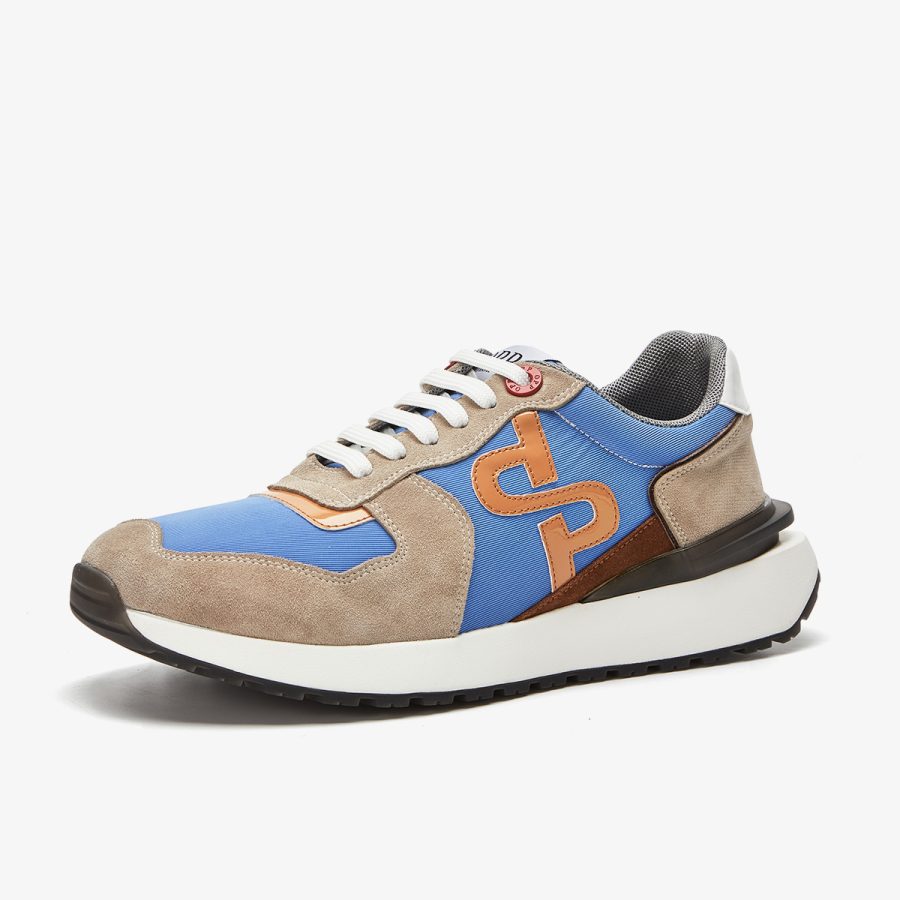 Opp France Lace-Up Suede Sneakers Blue