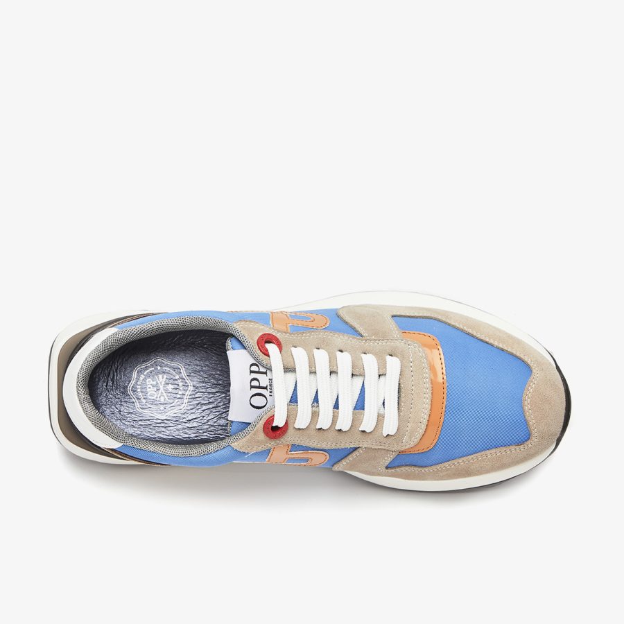 Opp France Lace-Up Suede Sneakers Blue