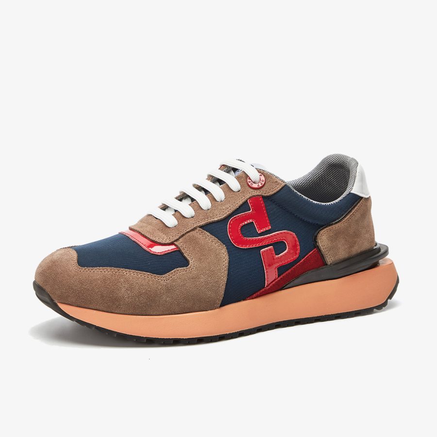 Opp France Lace-Up Suede Sneakers Brown