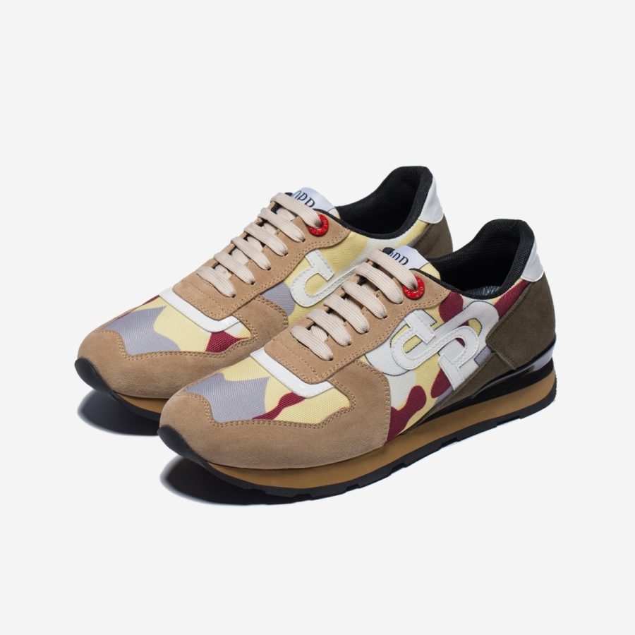 Opp France Lace-Up Suede Sneakers Khaki
