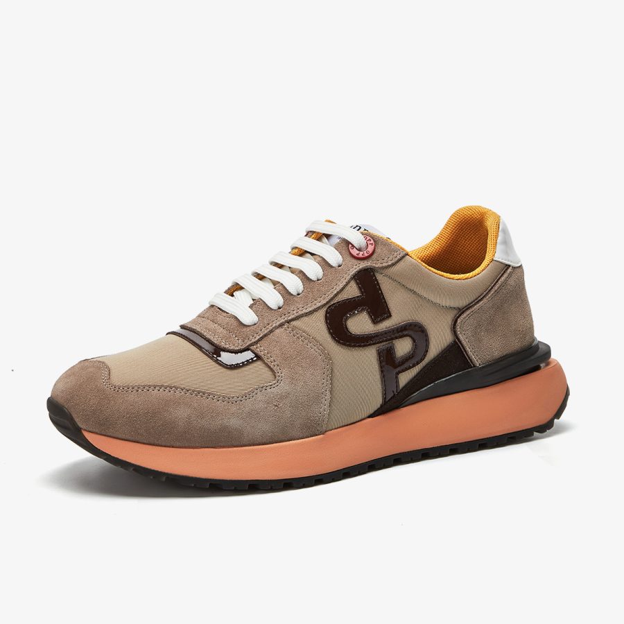 Opp France Lace-Up Suede Sneakers Khaki