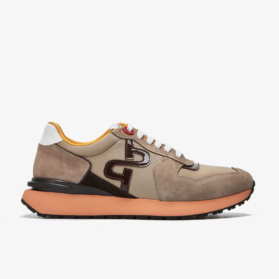 opp france Lace-Up Suede Sneakers Khaki