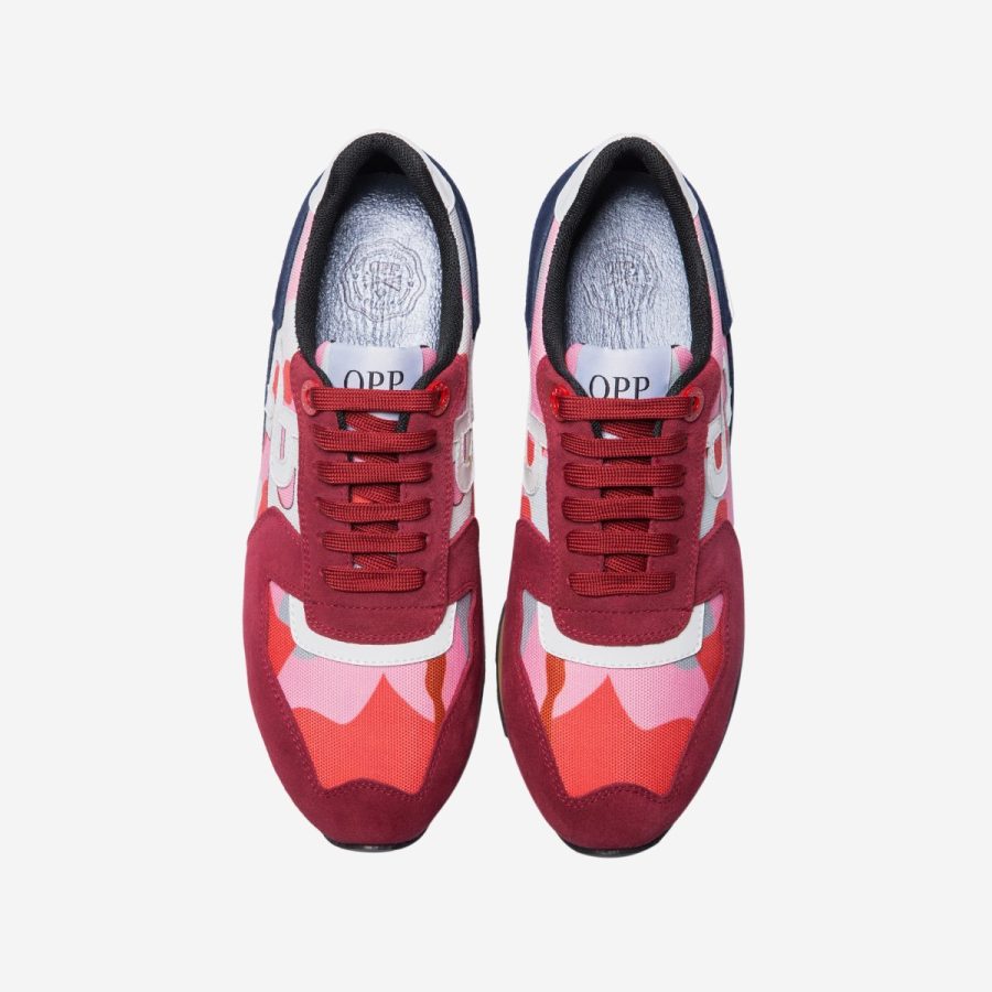 Opp France Lace-Up Suede Sneakers Pink