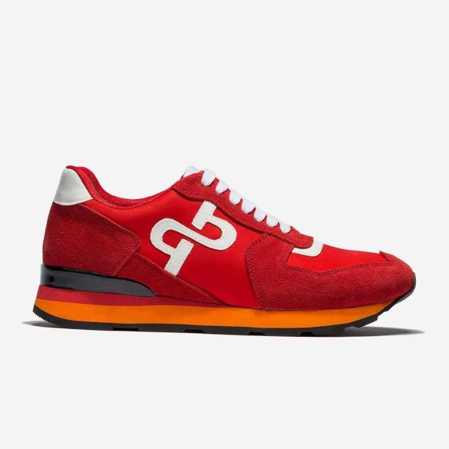 opp france Lace-Up Suede Sneakers Red