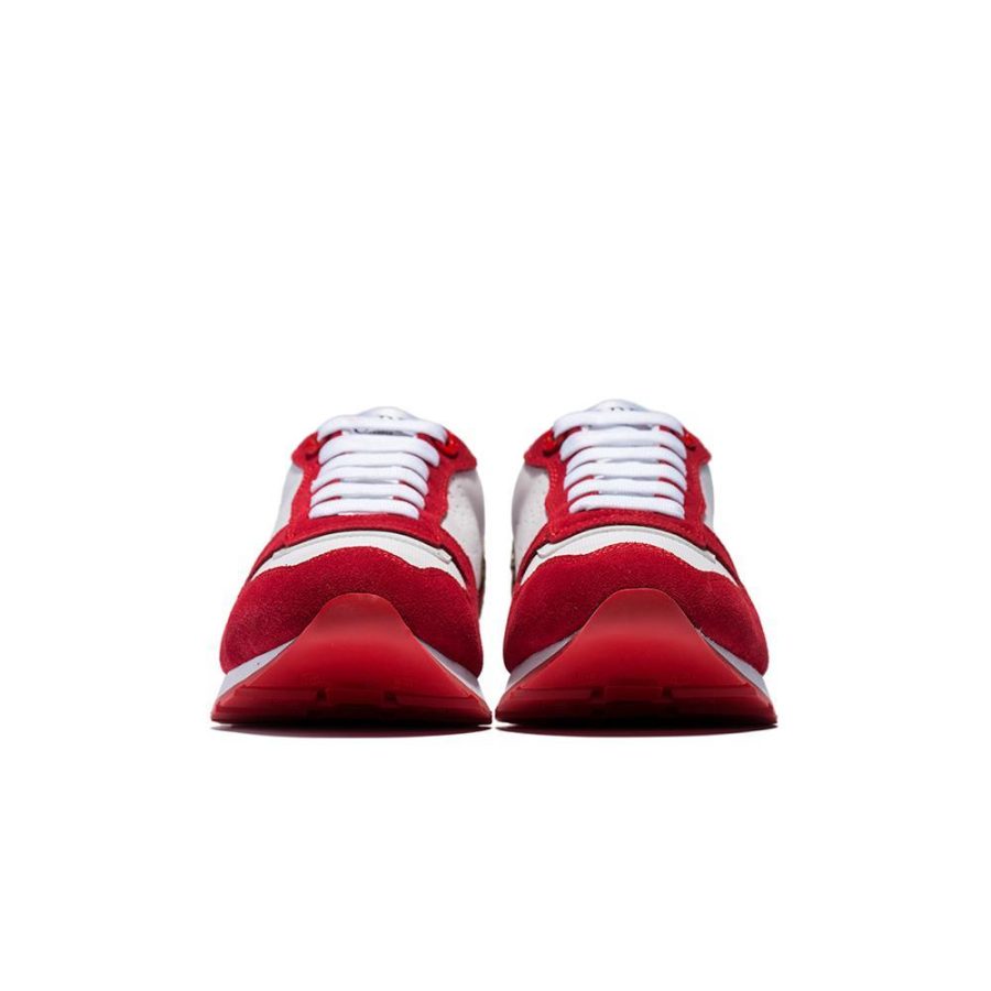 Opp France Lace-Up Suede Sneakers Red