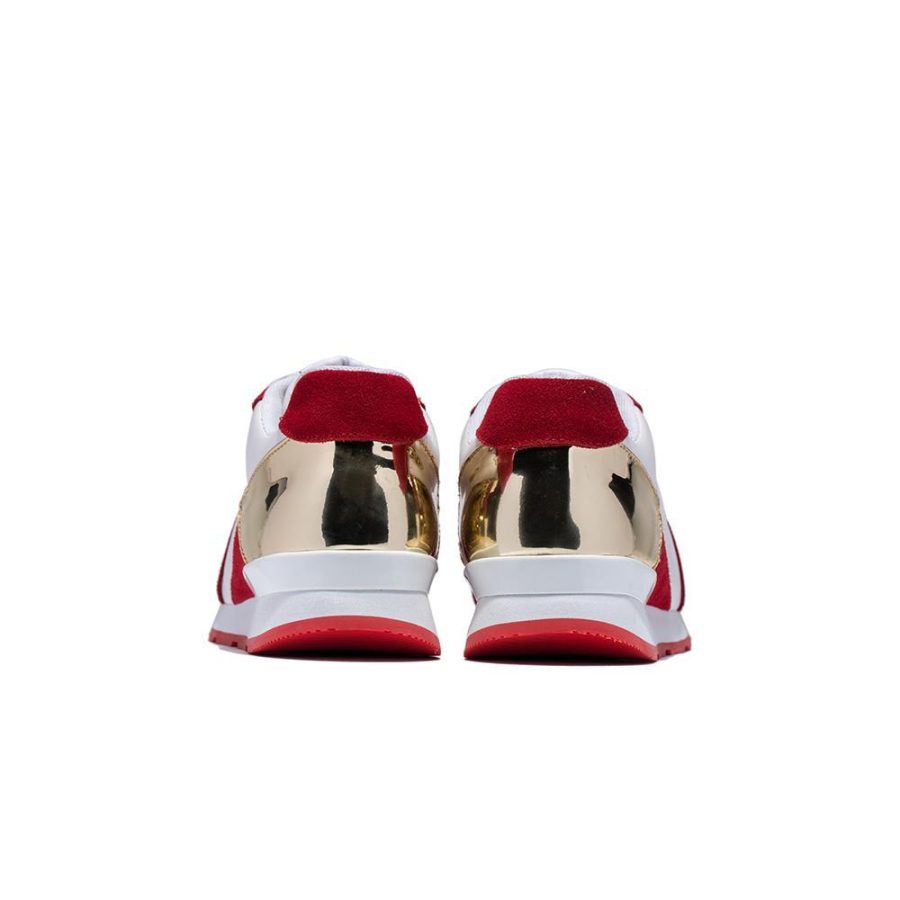Opp France Lace-Up Suede Sneakers Red