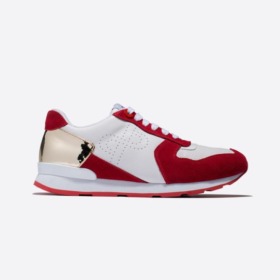 opp france Lace-Up Suede Sneakers Red