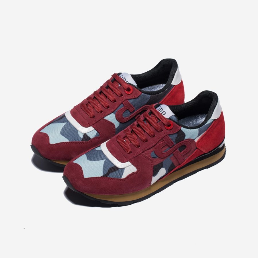 Opp France Lace-Up Suede Sneakers Red