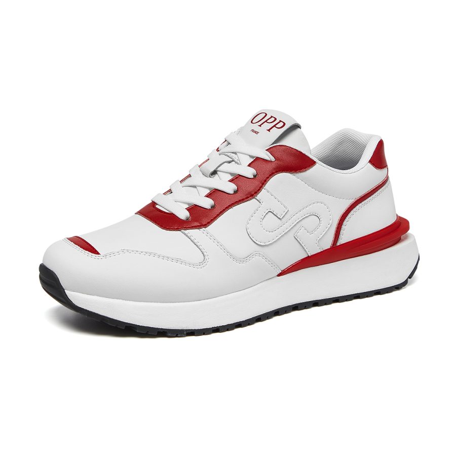 Opp France Lace-Up Suede Sneakers Red